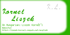 kornel liszek business card